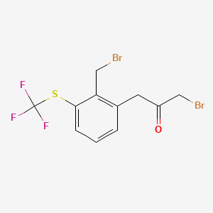 1-Bromo-3-(2-(bromomethyl)-3-(trifluoromethylthio)phenyl)propan-2-one