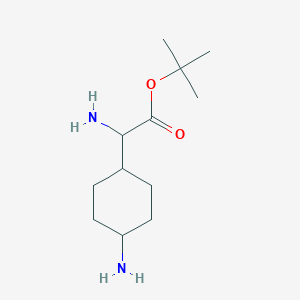 molecular formula C12H24N2O2 B14062827 Tert-butyl 2-amino-2-(4-aminocyclohexyl)acetate 