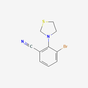 molecular formula C10H9BrN2S B1406287 3-Bromo-2-(thiazolidin-3-yl)benzonitrile CAS No. 1779136-67-2