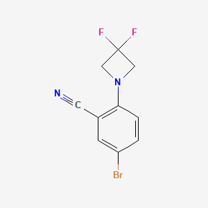 molecular formula C10H7BrF2N2 B1406288 5-Bromo-2-(3,3-difluoroazetidin-1-yl)benzonitrile CAS No. 1707374-06-8