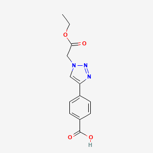 molecular formula C13H13N3O4 B1406289 Ethyl (4-(4-carboxyphenyl)-1,2,3-triazol-1-yl)acetate CAS No. 1779136-81-0