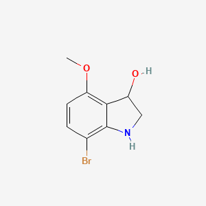molecular formula C9H10BrNO2 B1406292 7-Bromo-4-methoxy-3-hydroxyindoline CAS No. 1713163-00-8