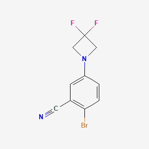 molecular formula C10H7BrF2N2 B1406305 2-Bromo-5-(3,3-difluoroazetidin-1-yl)benzonitrile CAS No. 1713162-95-8