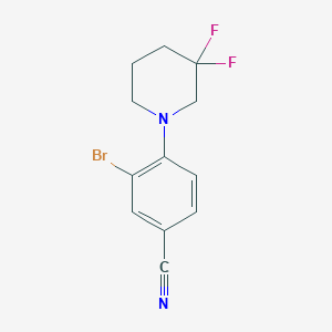 molecular formula C12H11BrF2N2 B1406312 3-Bromo-4-(3,3-difluoropiperidin-1-yl)benzonitrile CAS No. 1707365-79-4