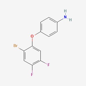 molecular formula C12H8BrF2NO B1406313 4-(2-Bromo-4,5-difluorophenoxy)aniline CAS No. 869676-91-5