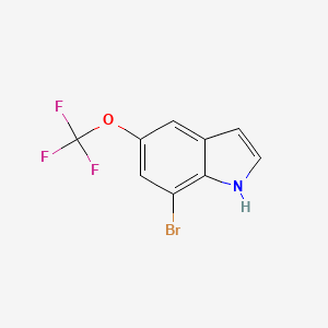 molecular formula C9H5BrF3NO B1406317 7-Bromo-5-(trifluoromethoxy)-1H-indole CAS No. 1779124-14-9