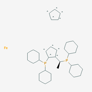 molecular formula C36H56FeP2 B140632 (S,S)-1-Dicyclohexylphosphino-2-[1-(dicyclohexylphosphino)ethyl]ferrocene CAS No. 158923-07-0