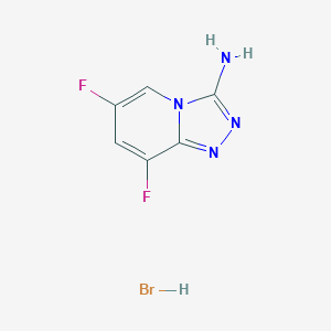 molecular formula C6H5BrF2N4 B1406324 6,8-Difluoro[1,2,4]triazolo-[4,3-a]pyridin-3-amine hydrobromide CAS No. 1706463-05-9