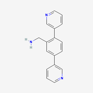 molecular formula C17H15N3 B14063300 (2,5-Di(pyridin-3-yl)phenyl)methanamine 