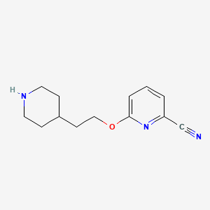 molecular formula C13H17N3O B1406348 6-(2-哌啶-4-基乙氧基)吡啶-2-腈 CAS No. 1706430-27-4