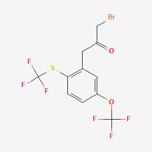 1-Bromo-3-(5-(trifluoromethoxy)-2-(trifluoromethylthio)phenyl)propan-2-one