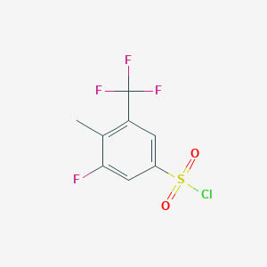 molecular formula C8H5ClF4O2S B1406367 3-Fluoro-4-methyl-5-(trifluoromethyl)benzenesulfonyl chloride CAS No. 1706451-99-1