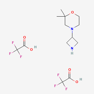 molecular formula C13H20F6N2O5 B1406373 4-(Azetidin-3-yl)-2,2-dimethylmorpholine bis(2,2,2-trifluoroacetate) CAS No. 1523606-35-0