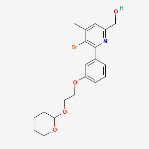 (5-bromo-4-methyl-6-(3-(2-((tetrahydro-2H-pyran-2-yl)oxy)ethoxy)phenyl)pyridin-2-yl)methanol