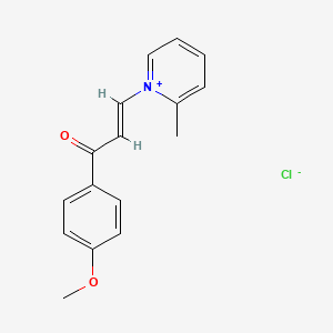 molecular formula C16H16ClNO2 B1406379 1-(4-Methoxyphenyl)-3-(2-methylpyridinium-1-yl)prop-2-en-1-one chloride CAS No. 30097-39-3