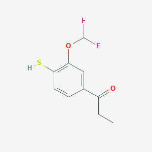 1-(3-(Difluoromethoxy)-4-mercaptophenyl)propan-1-one