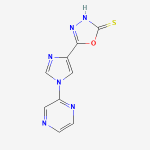 5-[1-(pyrazin-2-yl)-1H-imidazol-4-yl]-1,3,4-oxadiazole-2-thiol