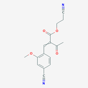 molecular formula C16H14N2O4 B14063884 2-Cyanoethyl 2-(4-cyano-2-methoxybenzylidene)-3-oxobutanoate 