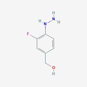 molecular formula C7H9FN2O B14063934 1-(2-Fluoro-4-(hydroxymethyl)phenyl)hydrazine 