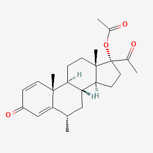 molecular formula C24H32O4 B14063945 Pregna-1,4-diene-3,20-dione, 17-hydroxy-6-alpha-methyl-, acetate CAS No. 151-68-8