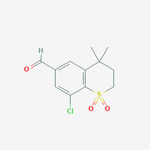 B1406396 8-Chloro-4,4-dimethylthiochroman-6-carbaldehyde 1,1-dioxide CAS No. 1350761-72-6