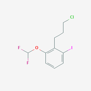 molecular formula C10H10ClF2IO B14063967 1-(3-Chloropropyl)-2-(difluoromethoxy)-6-iodobenzene 