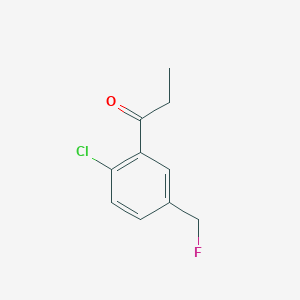 molecular formula C10H10ClFO B14063973 1-(2-Chloro-5-(fluoromethyl)phenyl)propan-1-one 