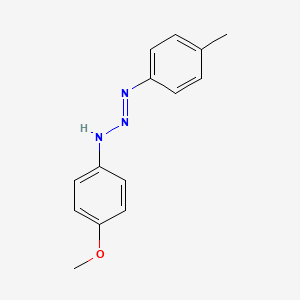 molecular formula C14H15N3O B14063975 (1E)-3-(4-Methoxyphenyl)-1-(4-methylphenyl)triaz-1-ene CAS No. 10153-22-7