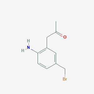 molecular formula C10H12BrNO B14063978 1-(2-Amino-5-(bromomethyl)phenyl)propan-2-one 