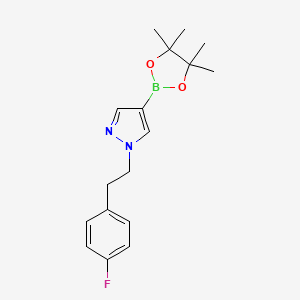molecular formula C17H22BFN2O2 B1406401 1-[2-(4-氟苯基)乙基]-4-(4,4,5,5-四甲基-1,3,2-二氧杂硼环-2-基)吡唑 CAS No. 1430750-42-7