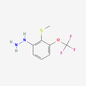 molecular formula C8H9F3N2OS B14064061 1-(2-(Methylthio)-3-(trifluoromethoxy)phenyl)hydrazine 