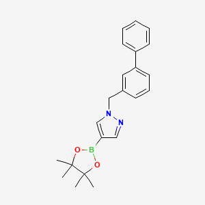 B1406407 1H-Pyrazole, 1-([1,1'-biphenyl]-3-ylmethyl)-4-(4,4,5,5-tetramethyl-1,3,2-dioxaborolan-2-yl)- CAS No. 1430751-24-8