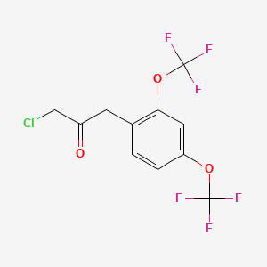 molecular formula C11H7ClF6O3 B14064070 1-(2,4-Bis(trifluoromethoxy)phenyl)-3-chloropropan-2-one 