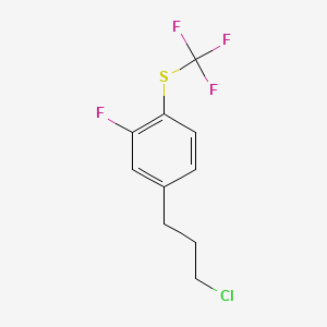 molecular formula C10H9ClF4S B14064085 1-(3-Chloropropyl)-3-fluoro-4-(trifluoromethylthio)benzene 