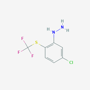 molecular formula C7H6ClF3N2S B14064116 1-(5-Chloro-2-(trifluoromethylthio)phenyl)hydrazine 