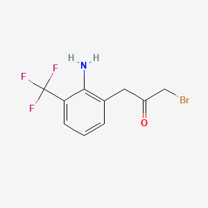 molecular formula C10H9BrF3NO B14064135 1-(2-Amino-3-(trifluoromethyl)phenyl)-3-bromopropan-2-one 