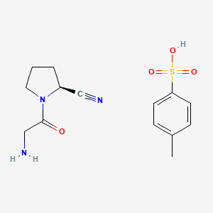 molecular formula C14H19N3O4S B1406422 (S)-1-(2-氨基乙酰)吡咯烷-2-腈 4-甲苯磺酸盐 CAS No. 1428264-81-6