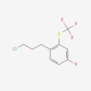 molecular formula C10H9ClF4S B14064231 1-(3-Chloropropyl)-4-fluoro-2-(trifluoromethylthio)benzene 