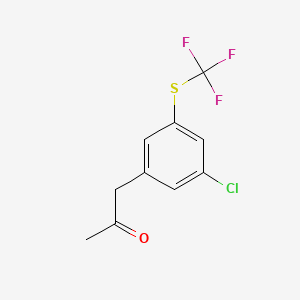 molecular formula C10H8ClF3OS B14064295 1-(3-Chloro-5-(trifluoromethylthio)phenyl)propan-2-one 