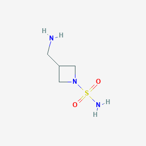 molecular formula C4H11N3O2S B14064296 3-(Aminomethyl)azetidine-1-sulfonamide 