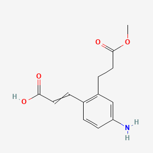 molecular formula C13H15NO4 B14064299 (E)-3-(4-Amino-2-(3-methoxy-3-oxopropyl)phenyl)acrylic acid 