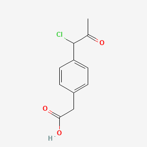 molecular formula C11H11ClO3 B14064307 1-(4-(Carboxymethyl)phenyl)-1-chloropropan-2-one 