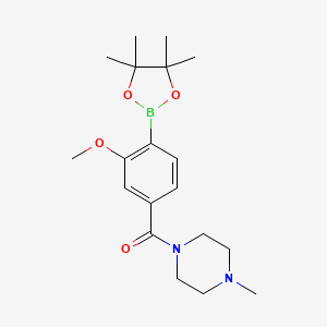 molecular formula C19H29BN2O4 B1406431 (3-甲氧基-4-(4,4,5,5-四甲基-1,3,2-二恶杂硼烷-2-基)苯基)(4-甲基哌嗪-1-基)甲苯酮 CAS No. 1464154-07-1