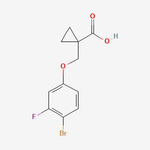 molecular formula C11H10BrFO3 B1406438 1-(4-Bromo-3-fluorophenoxymethyl)-cyclopropanecarboxylic acid CAS No. 1504393-24-1