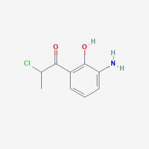 molecular formula C9H10ClNO2 B14064390 1-(3-Amino-2-hydroxyphenyl)-2-chloropropan-1-one 