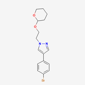 molecular formula C16H19BrN2O2 B1406440 4-(4-Bromophenyl)-1-[2-(tetrahydropyran-2-yloxy)-ethyl]-1H-pyrazole CAS No. 1607838-18-5