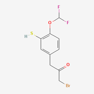 molecular formula C10H9BrF2O2S B14064408 1-Bromo-3-(4-(difluoromethoxy)-3-mercaptophenyl)propan-2-one 