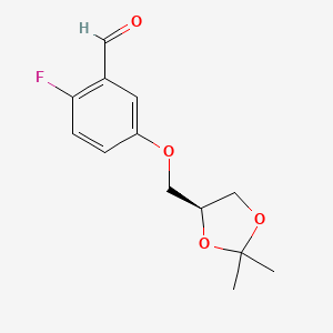 (S)-5-((2,2-dimethyl-1,3-dioxolan-4-yl)methoxy)-2-fluorobenzaldehyde