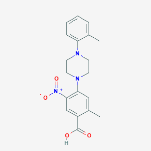 molecular formula C19H21N3O4 B1406443 2-Methyl-5-nitro-4-(4-o-tolyl-piperazin-1-yl)-benzoic acid CAS No. 1447363-95-2