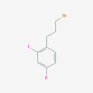 molecular formula C9H9BrFI B14064439 1-(3-Bromopropyl)-4-fluoro-2-iodobenzene 